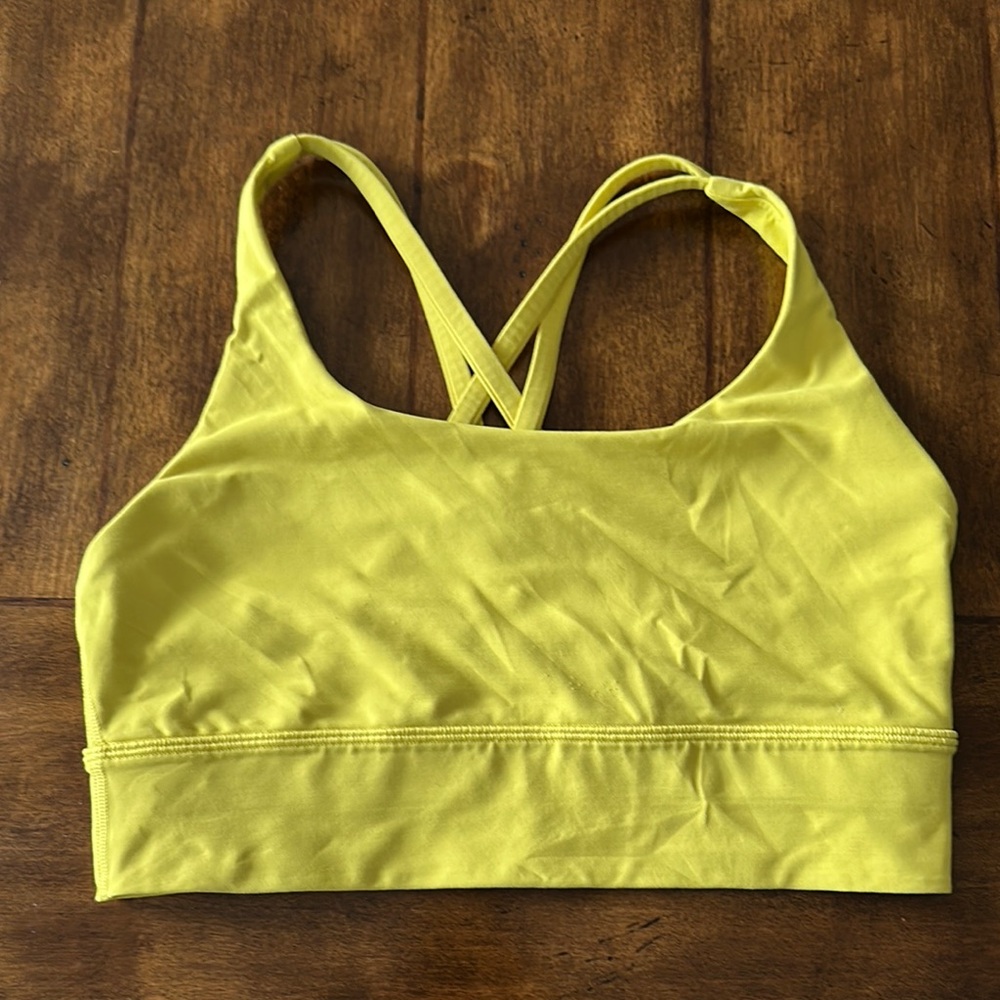 Lululemon Yellow Racerback Sports Bra with Wide Band